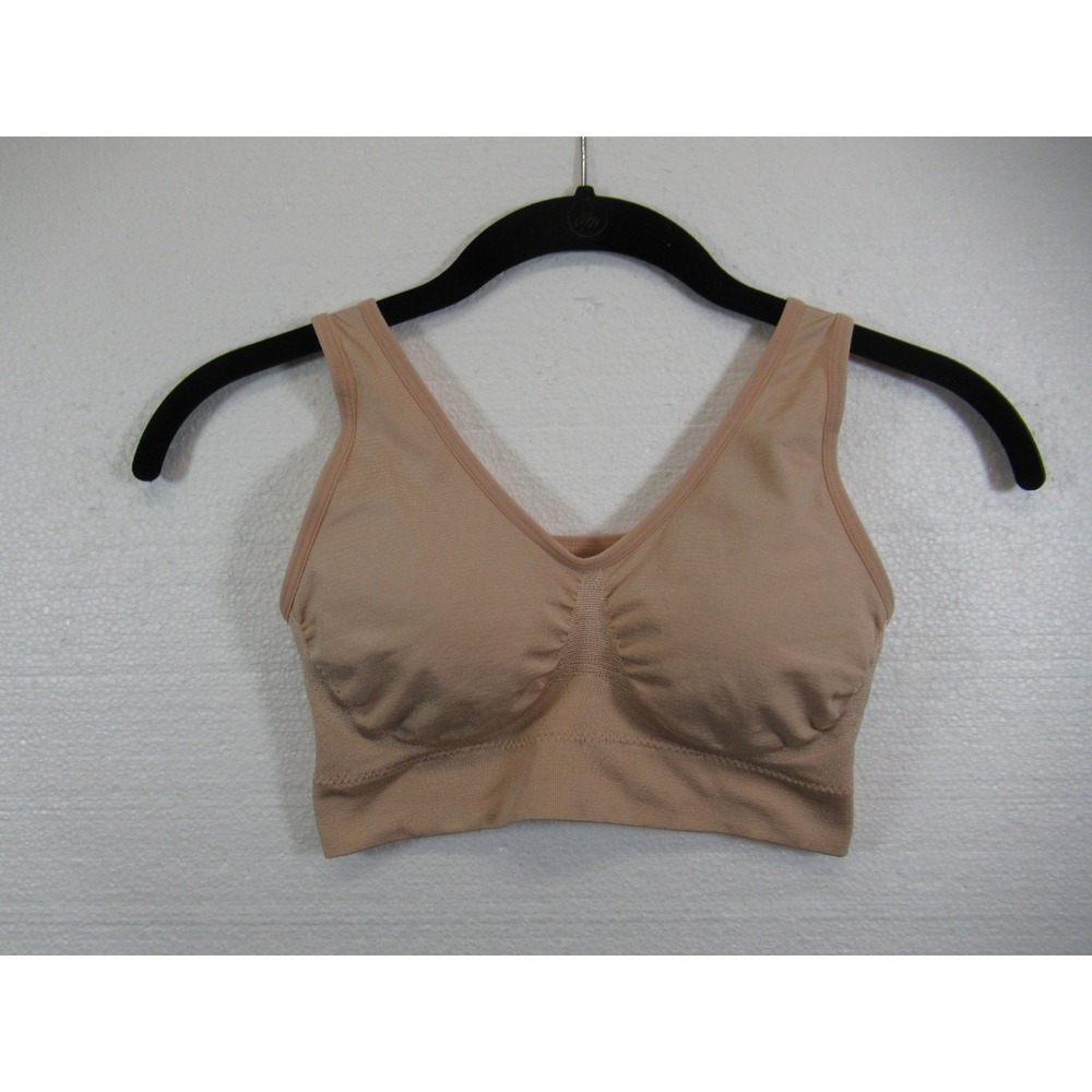 Truekind Everyday Throw-On Wireless Bralette Bra M Beige Removable Pads 91401